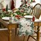 Green Leaves Poinsettia Holly Christmas Table Runner, Seasonal Winter Kitchen Dining Table Decor